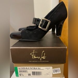 Franco Sarto A-Yves-Blk Pat/BLK SU size 6.5. Gently worn